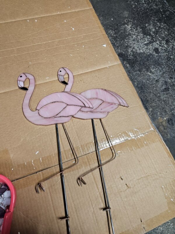 Stained Glass Pink Flamingo